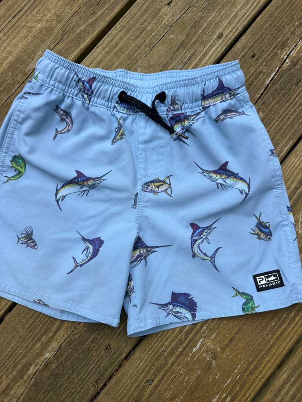 Pelagic Boys Dockside Gamefish Elastic Waist Hybrid Shorts, Medium